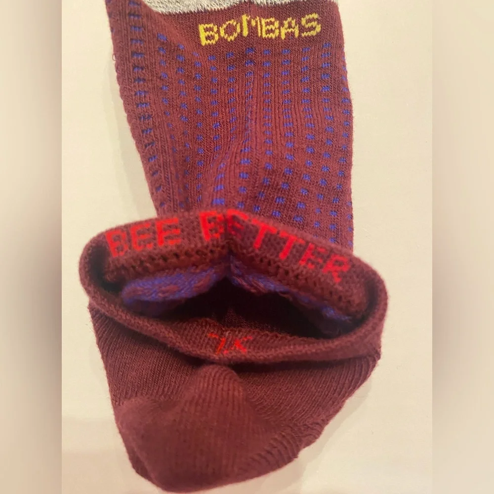 Bombas‎ 2 Pairs Men's Honeycomb Burgundy Hex-Tec Socks Size XL 13.5-16